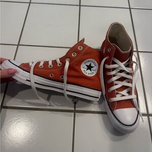 LIKE NEW Converse All Star Burnt Orange High-Top Sneakers Womens 8